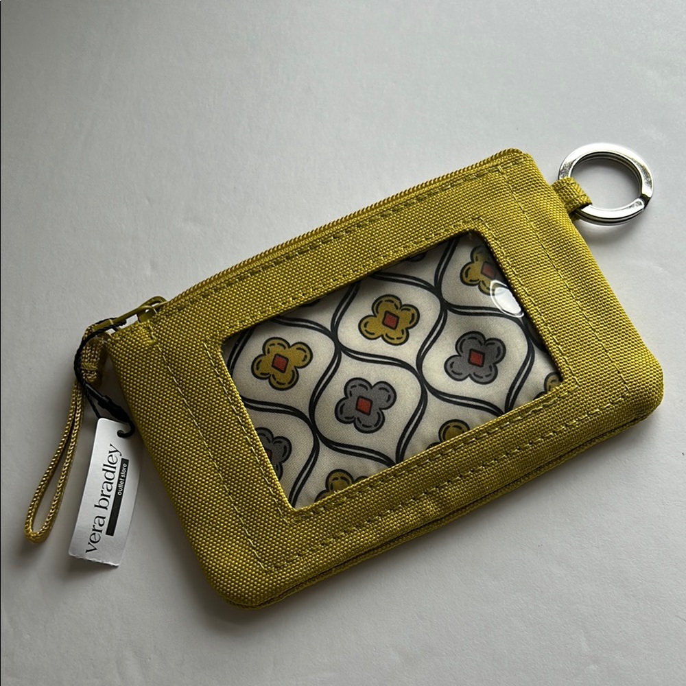 NWT Vera Bradley Golden Olive Zip ID Case